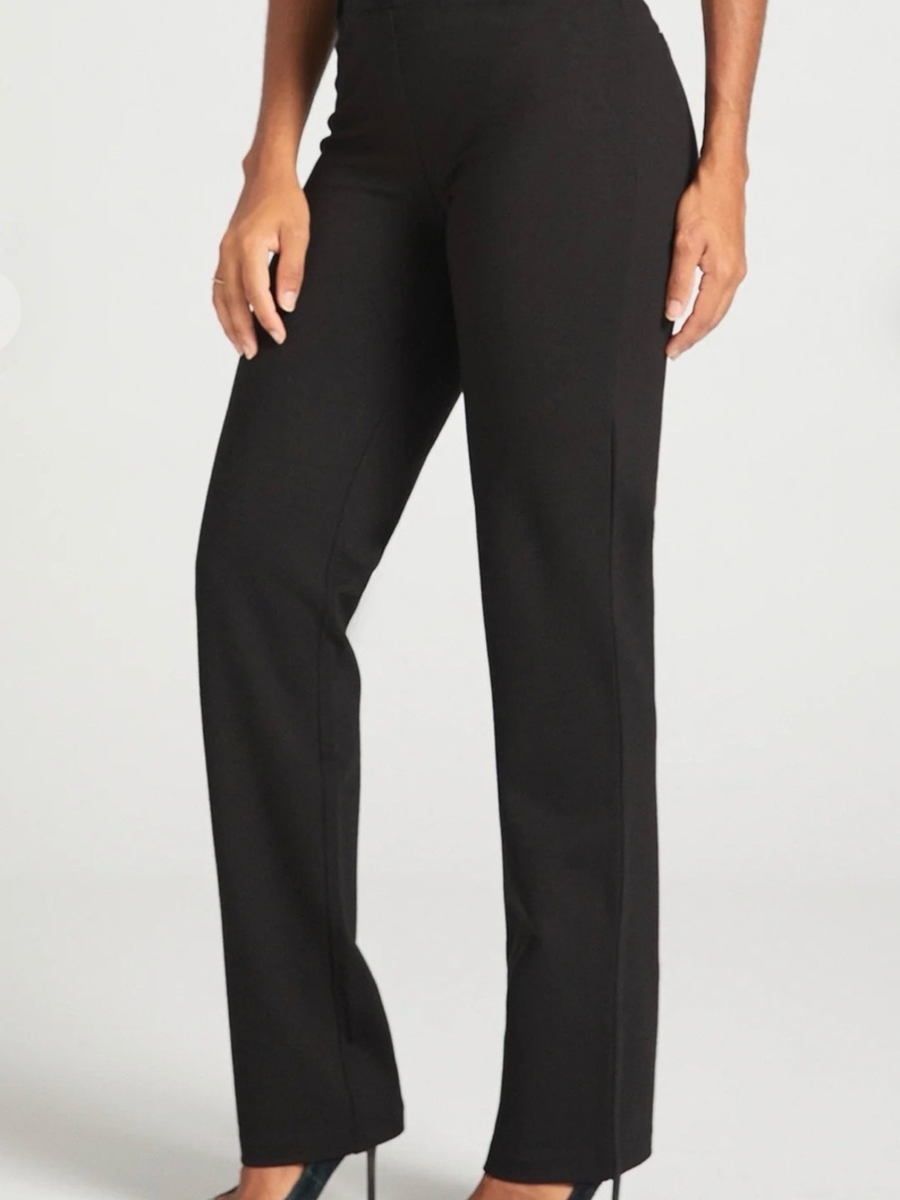 Betabrand Dress Pant Yoga Pant. Black - Straight - Size Large Long